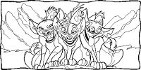 A coloring page of the lion king